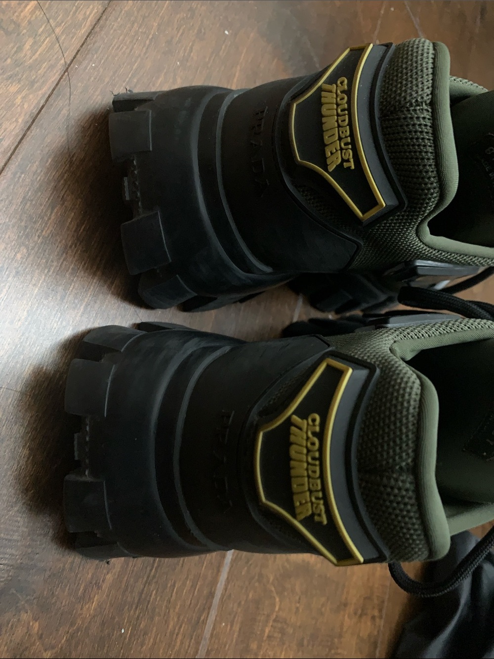 Women Tactical Chunky Lace-Up Sneakers in Dark Green and Black - Picture 4 of 5